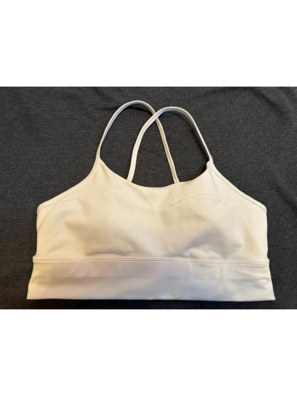 Marika Activewear Yoga White Sports Bra Strappy Back Lightweight Stretch Lined